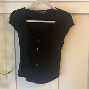 Intermix button front square neck top